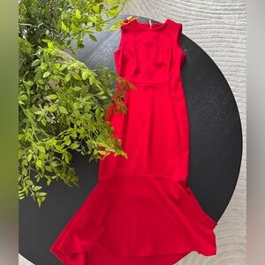 Calvin Klein red midi mermaid dress